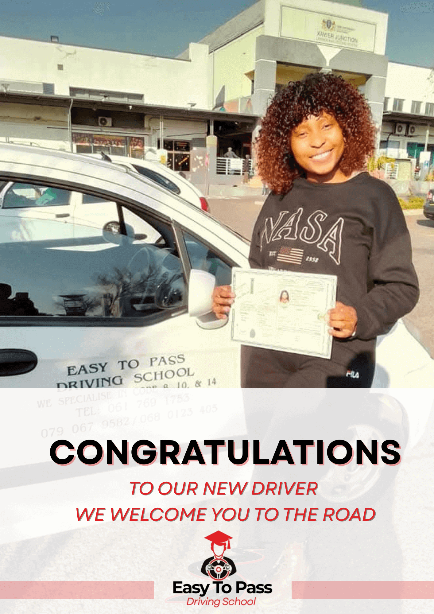 Happy student passing test